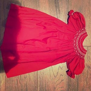 Smocked Red Dress